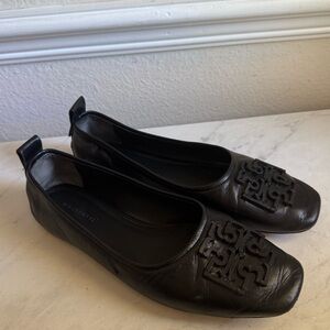 Tory Burch Ines Black Leather Flats